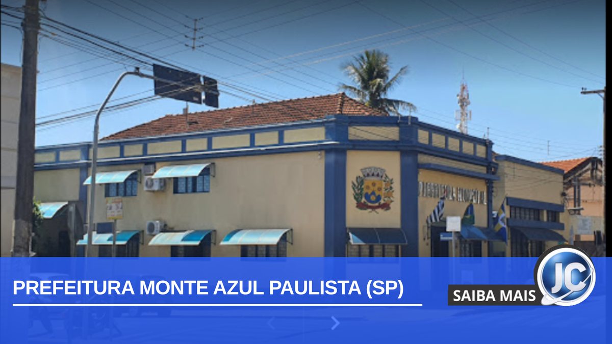 Concurso Prefeitura Monte Azul Paulista SP: fachada da Prefeitura