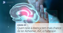 Pessoa tocando holograma de massa encefálica. Legenda: "Covid-19: Quem teve a doença tem mais chance de ter Alzheimer, AVC e Parkinson" | Foto: Divulgação - None