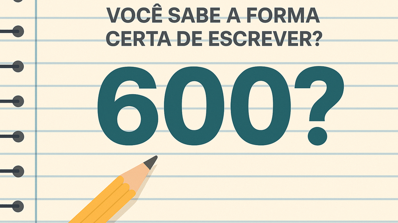 Você sabe a forma correta de escrever 600? Veja - JC Concursos