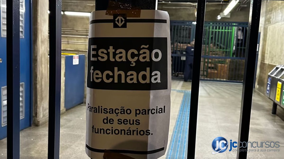 Estação do Metrô fechada por conta de greve - Divulgação