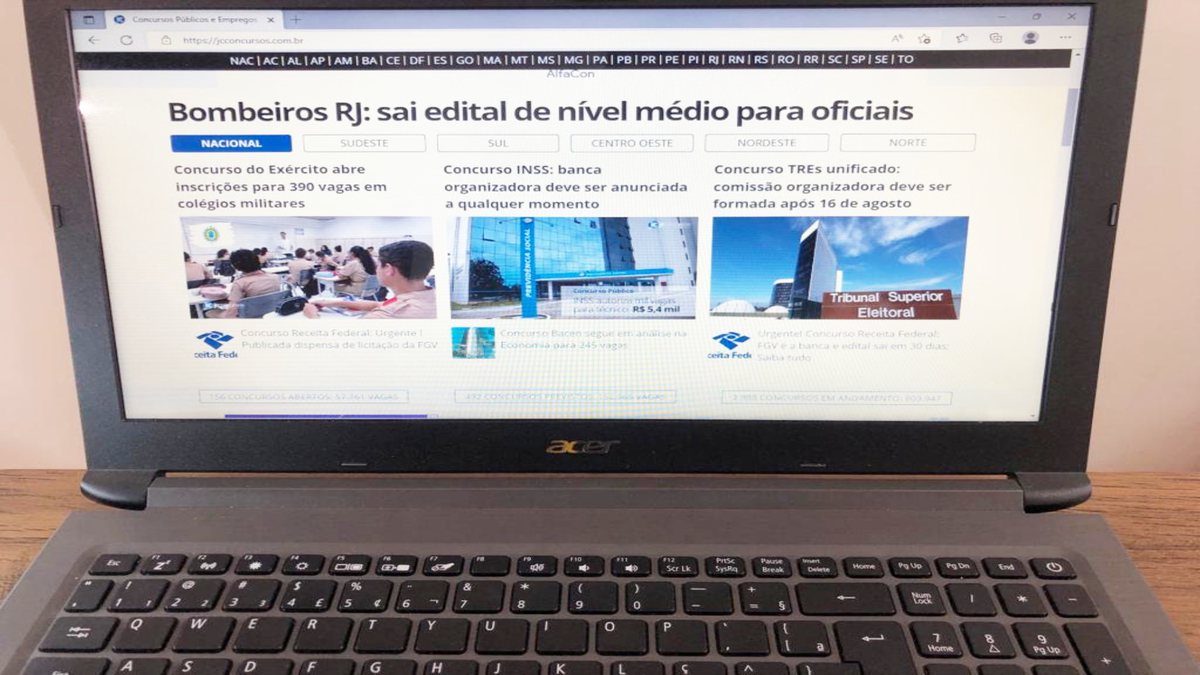 Homepage do JC Concursos em 26 de agosto: jornal atingiu número de 100 mil publicações na data - Divulgação