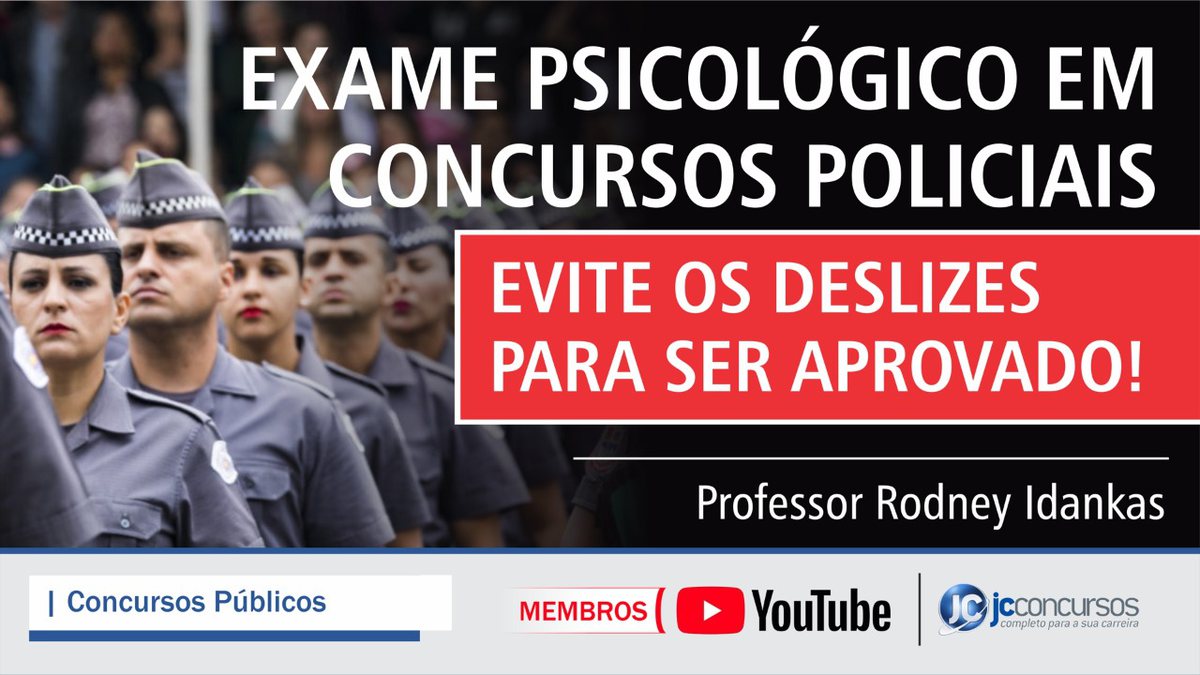 Exame psicológico em concurso público: live agendada no canal do YouTube do JC - Divulgação/JC