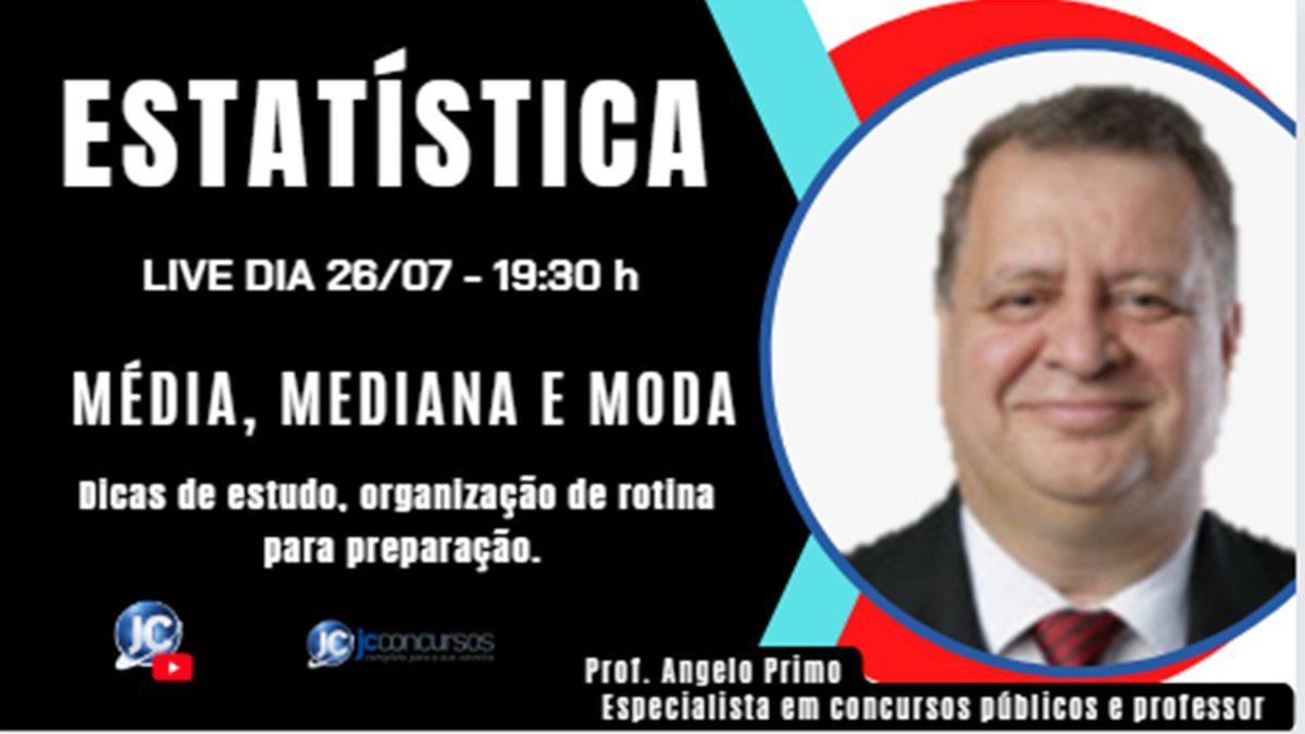 Live JC com dicas de estudos sobre Estatística - Divulgação