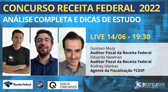 Live especial sobre o novo concurso Receita Federal 2022 - Divulgação
