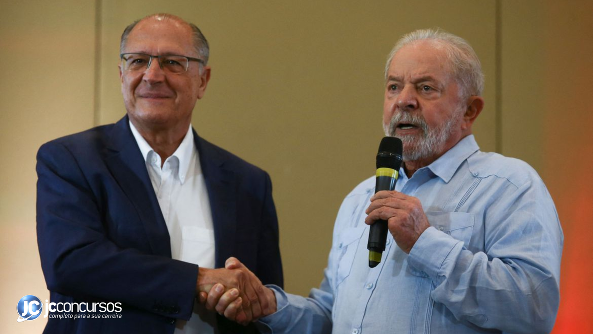 O vice-presidente Geraldo Alckmin e o atual presidente da República, Luiz Inácio Lula da Silva