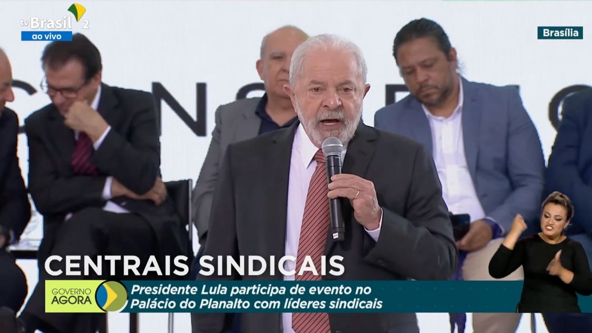 Presidente Luiz Inácio Lula da Silva (PT) realiza encontro com centrais sindicais - Reprodução Youtube - Reforma trabalhista