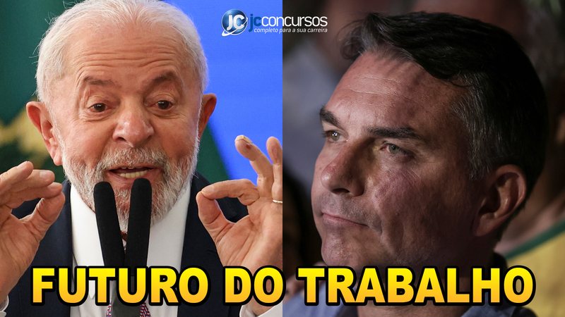 Candidatos Lula (PT) e Flávio Bolsonaro (PL)