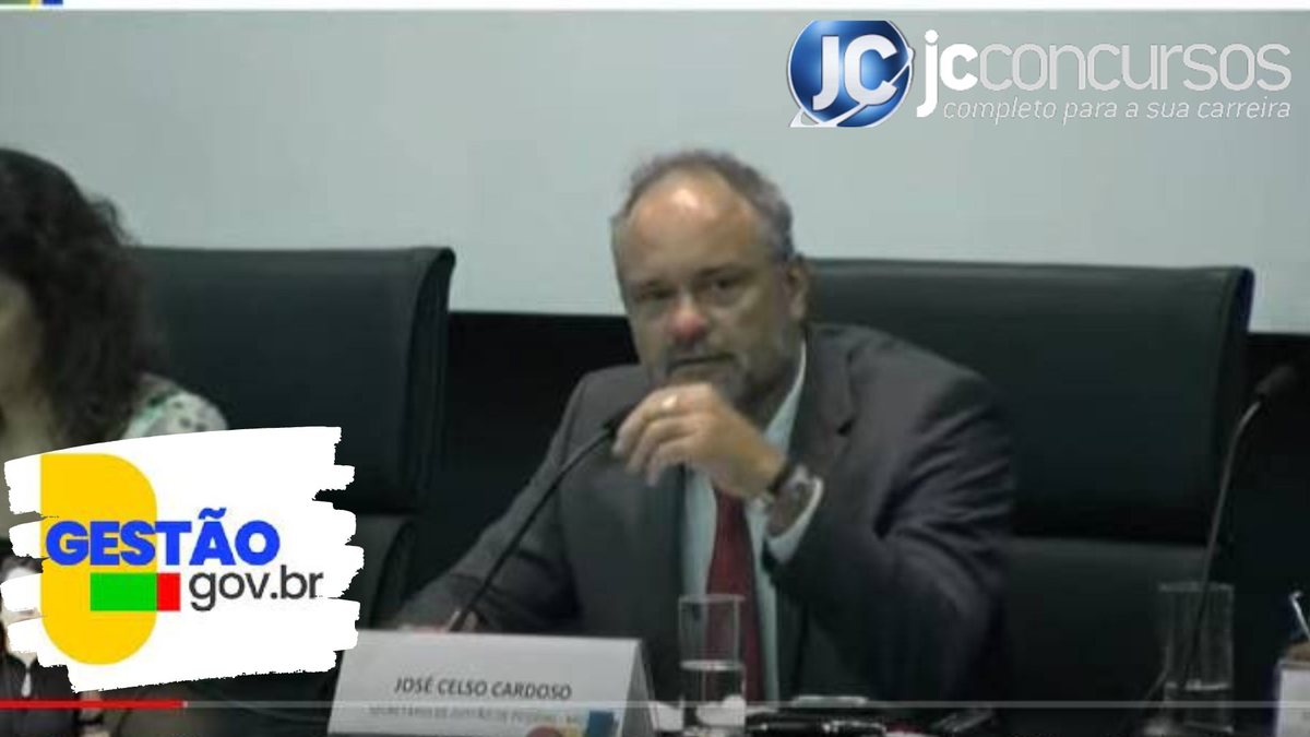 None - Governo Federal: secretário de Gestão de Pessoas do Ministério da Gestão José Celso Pereira Cardoso Jr. Fonte: Youtube
