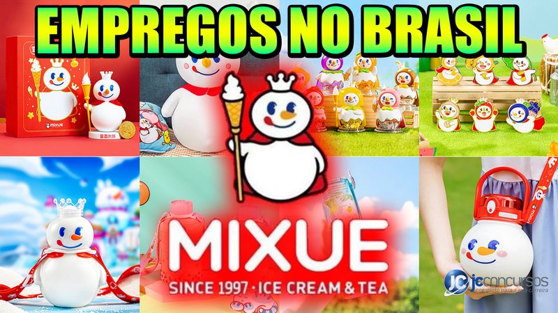 Mixue deve gerar muitos empregos no Brasil - Montagem JC/Site oficial da Mixue