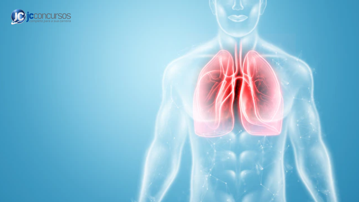 Corpo humano com pulmões em destaque - Freepik