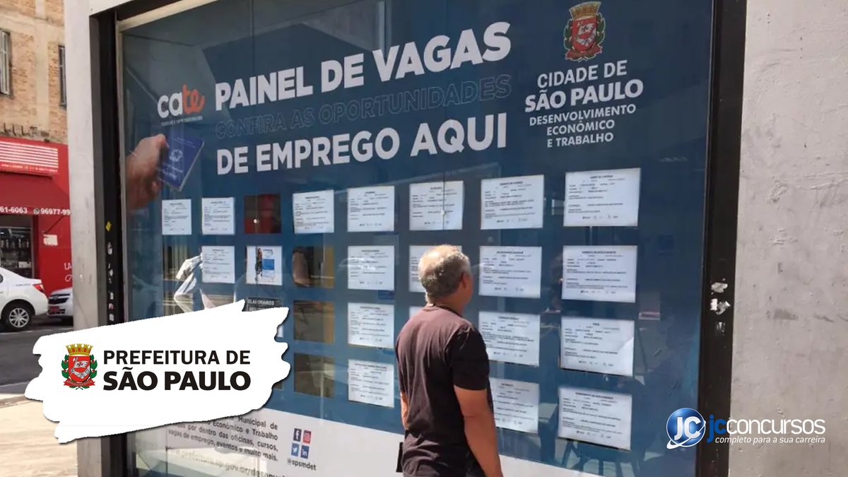 Mural de vagas de emprego da Prefeitura de São Paulo - Divulgação