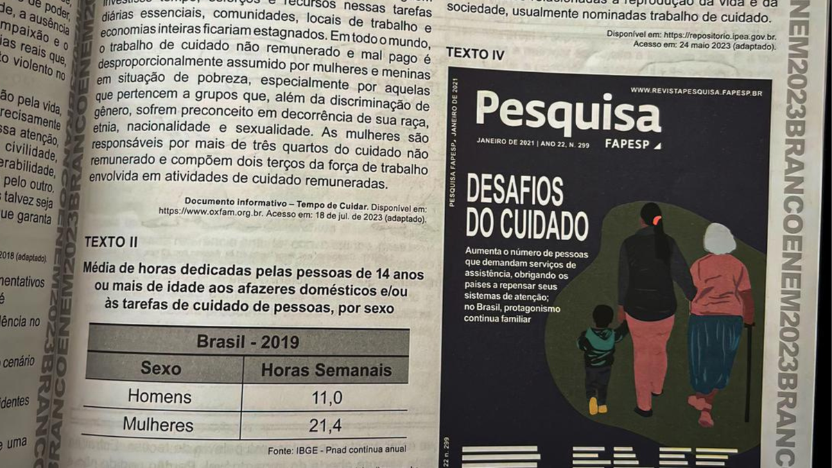 Trecho da prova do Enem aplicada no primeiro dia de exame - Divulgação/Agência Brasil