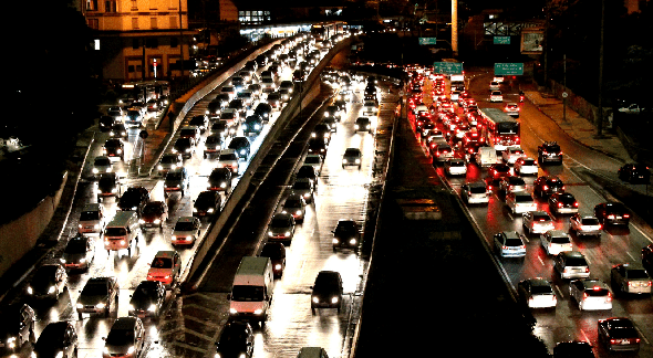 Rodízio de veículos em SP: trânsito carregado na cidade de São Paulo - Divulgação
