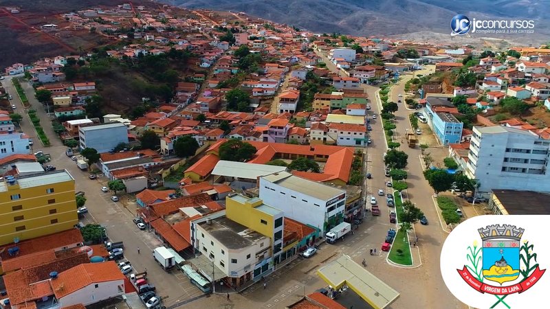 Concurso da Prefeitura de Virgem da Lapa: vista aérea do município de Minas Gerais