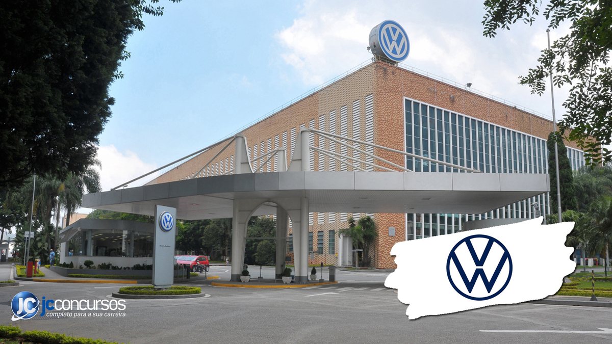 Fachada de uma fábrica da Volkswagen