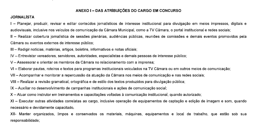 atribuições