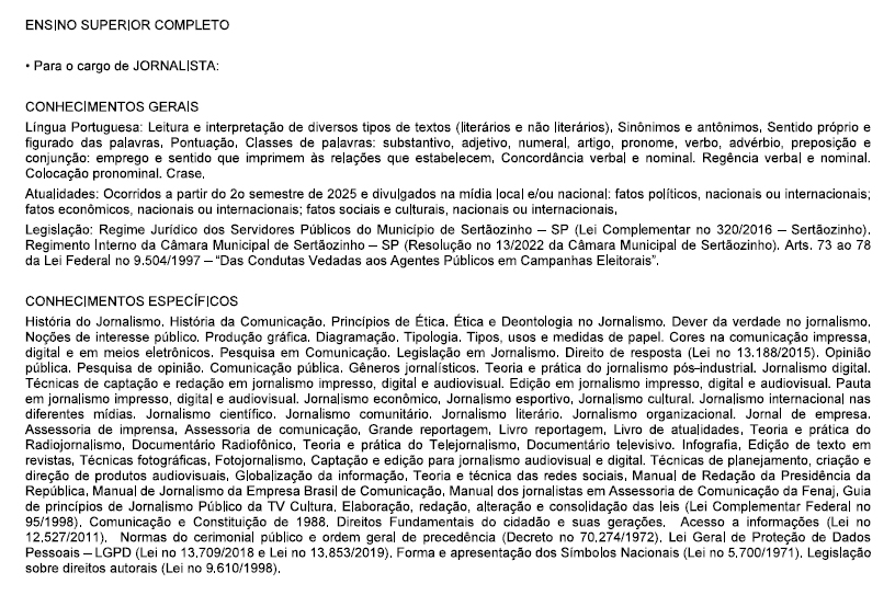 conteúdo programático