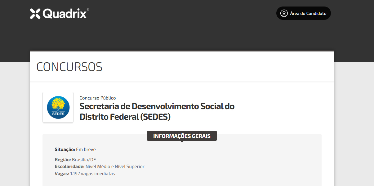 Instituto Quadrix abriu página oficial do concurso