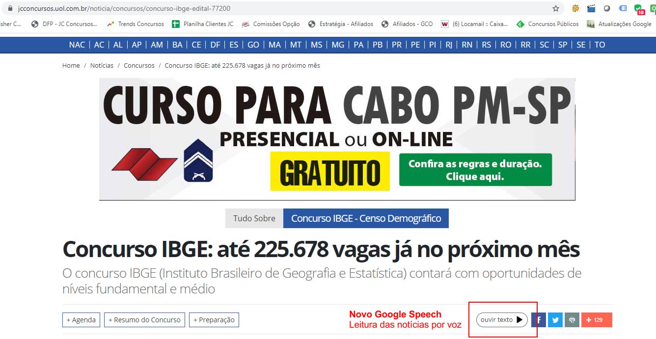 Botão Google Speech